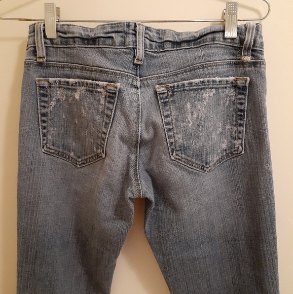 Bebe Distressed Straight Leg lLong Jeans - Picture 3 of 5